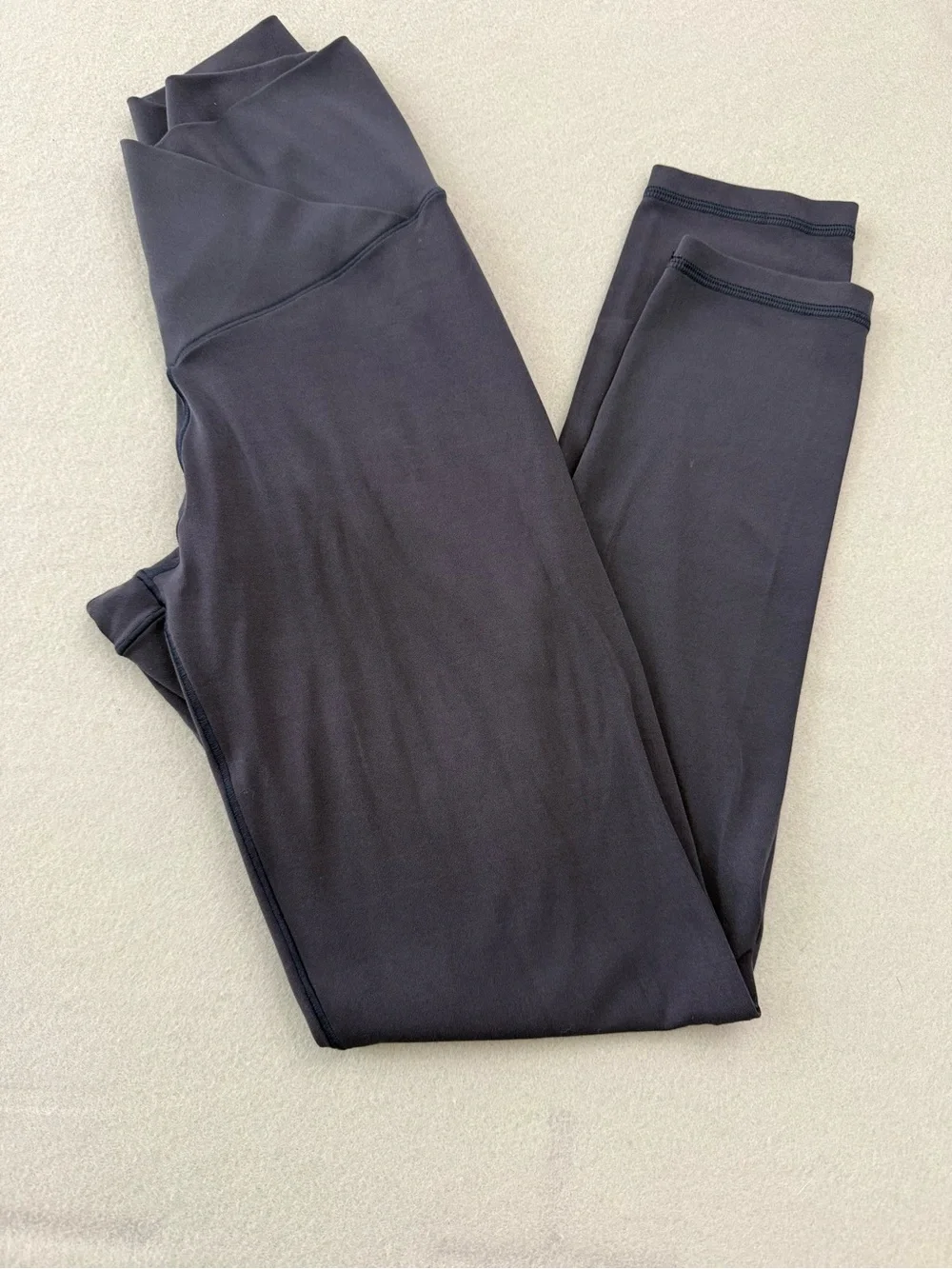 High-Waist Crisscross Ankle Leggings - Navy and Dusty Blue